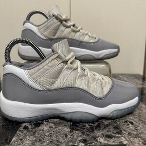 Jordan 11 Retro Low Cement Gray GS Boys Size 4.5Y 528896-140